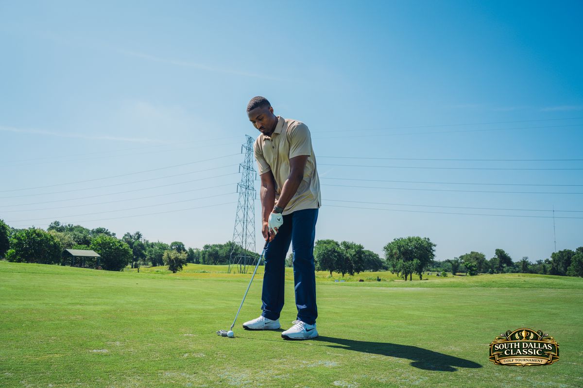 Golfer ready on the course